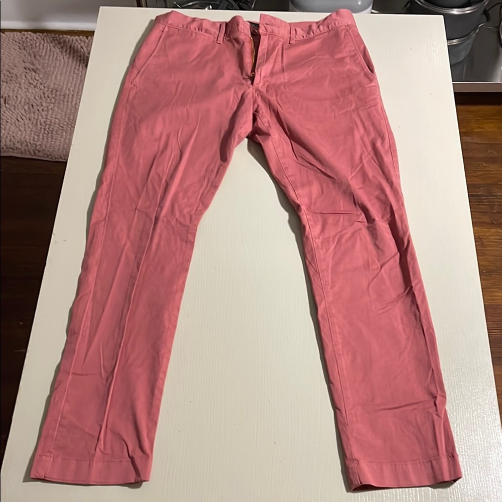 Men’s: J. Crew Salmon Pink Chinos Straight Leg Cotton Blend- Size 31W x 30L